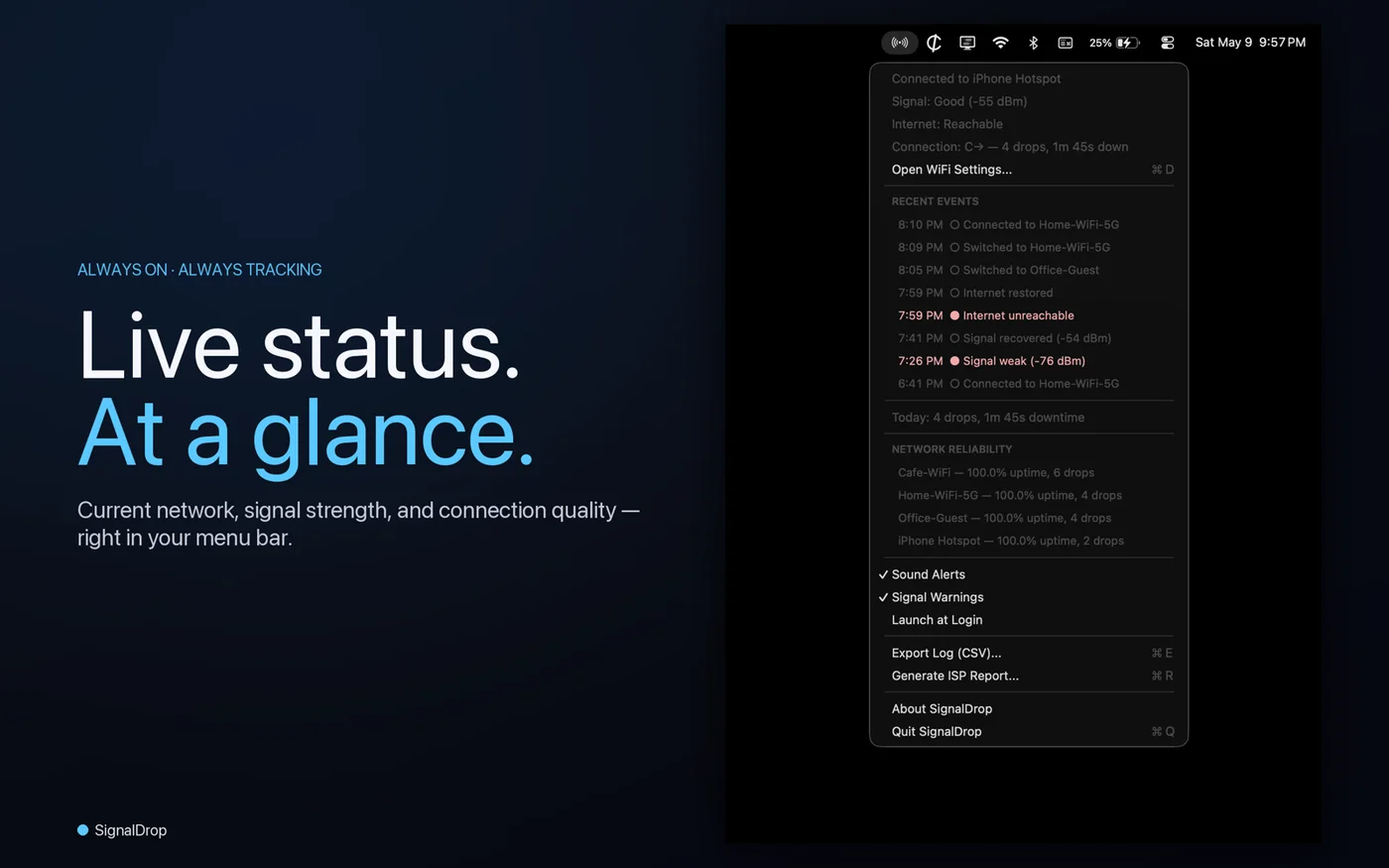Signaldrop interface