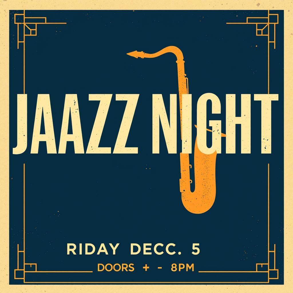 AI-generated concert poster by FLUX.1-schnell with garbled text reading FRIEALY US